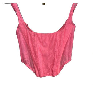 Urban Outfitters, Out From Under hot pink lace cropped  corset top